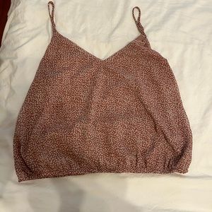 Floral Pink Cami with Elastic Bottom